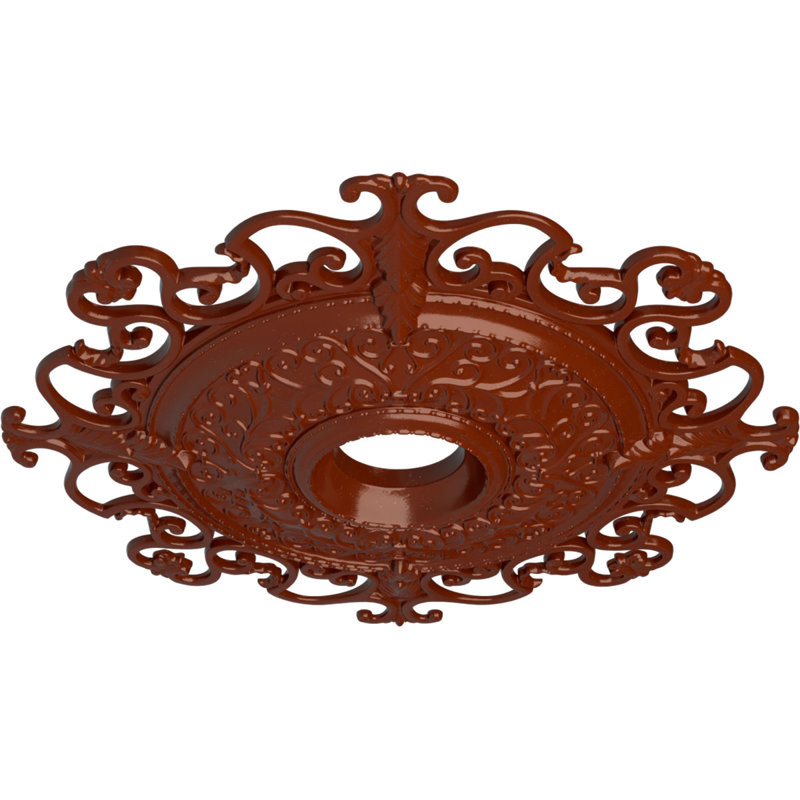 Endurathane Orleans Ceiling Medallion, 38 3/8"OD x 6 5/8"ID x 2 7/8"P (Fits Canopies up to 8 1/4"), Hand-Painted Firebrick Finish