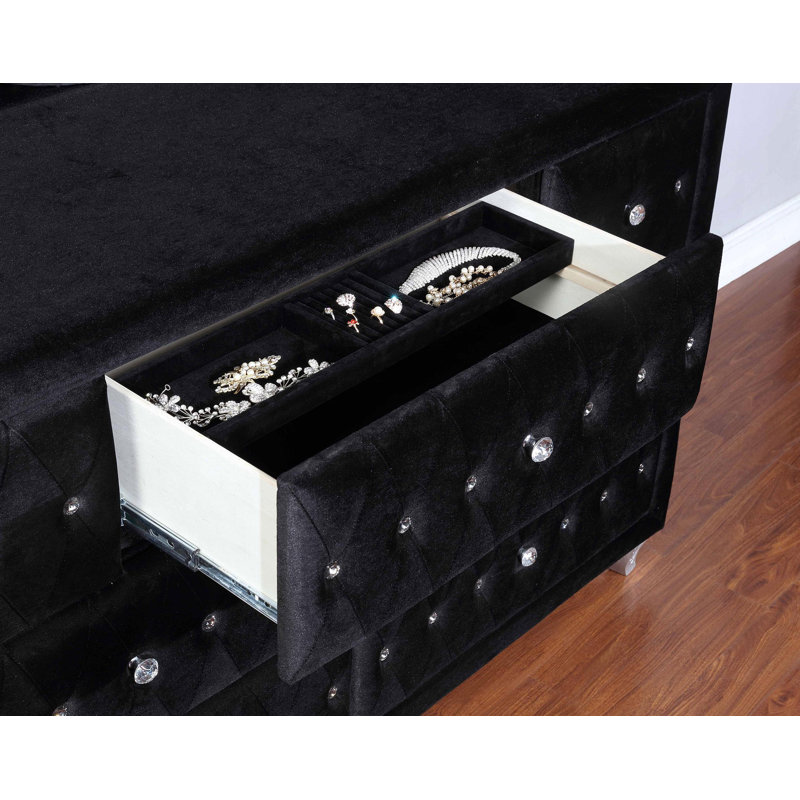 Miroir de commode Montelle, Noir