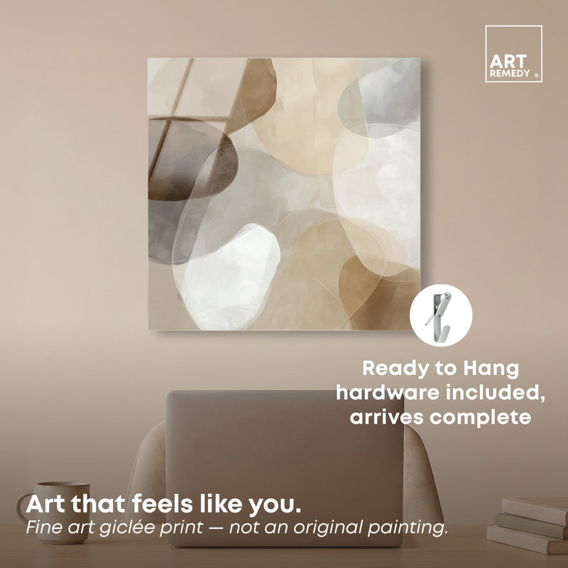 Impression acrylique Soft Overlap I, tableau mural pour salon par Art Remedy, prêt à accrocher, 20 x 20, H 20 po x l 20 po