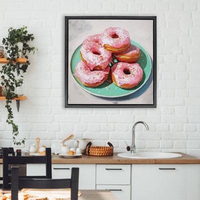 Pink Frosted Donuts Floating Frame, design by Tina LeCour