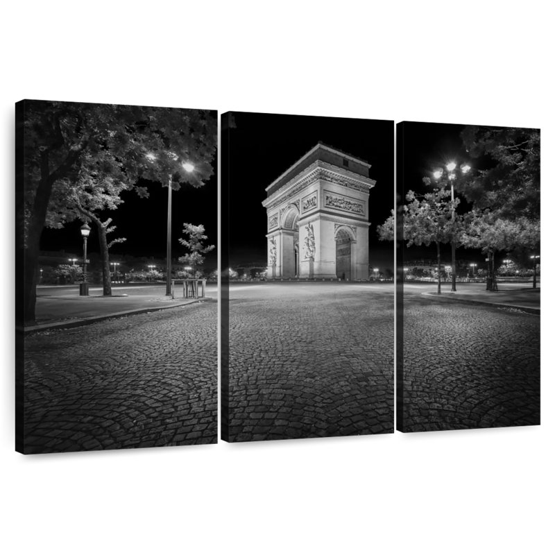 Sebbie Arc De Triomphe Black And White, 36" H x 57" W