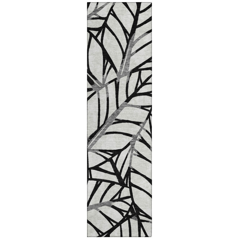 Neysa Washable Floral Indoor / Outdoor Rug, Runner 2'3" x 7'6"