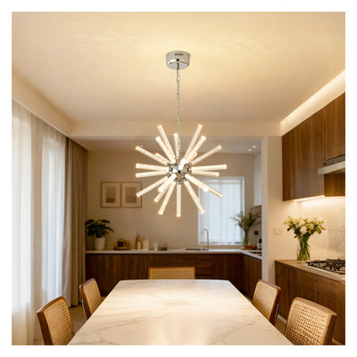 24-Light Bubble Chandelier with K9 Crystal & Nickel Finish