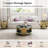 3 Pieces Glass Top Living Room Table Set With Stainless Steel Base-108053296-108053297
