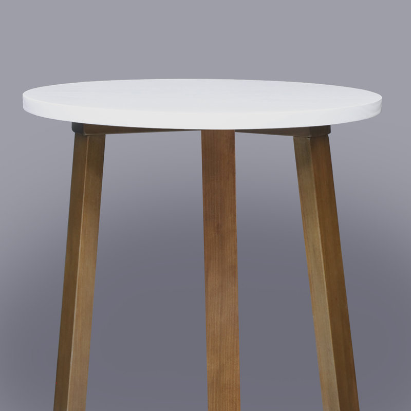 Aesthetic Tripod Round Side Table With Solid American Hardwood Legs, Walnut