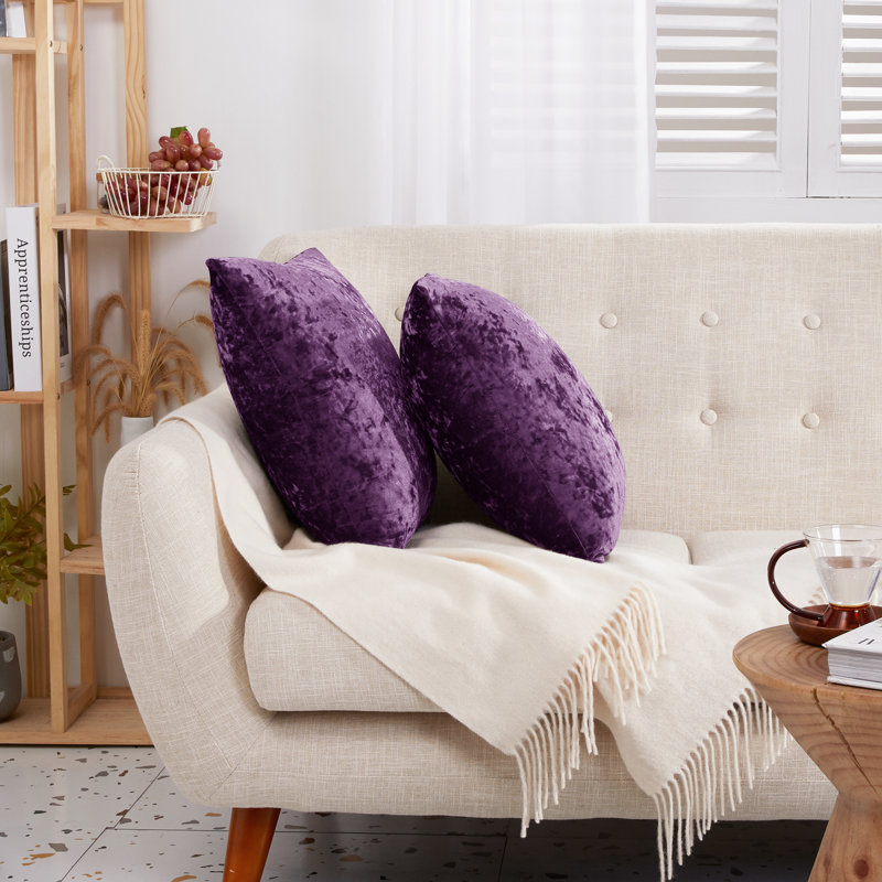 Reversible Pillow Cover, 16" x 16", Purple