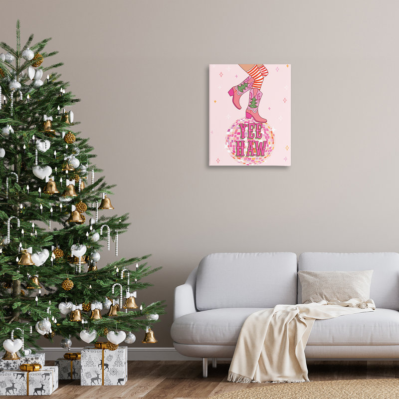 Art mural sur toile Yeehaw Christmas Cowboy par Arrolynn Weiderhold, H 30 po x l 24 po