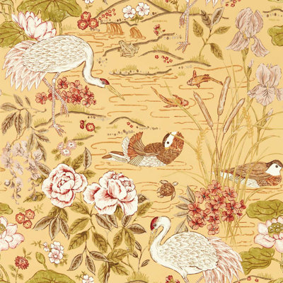 Crane & Frog Wallpaper