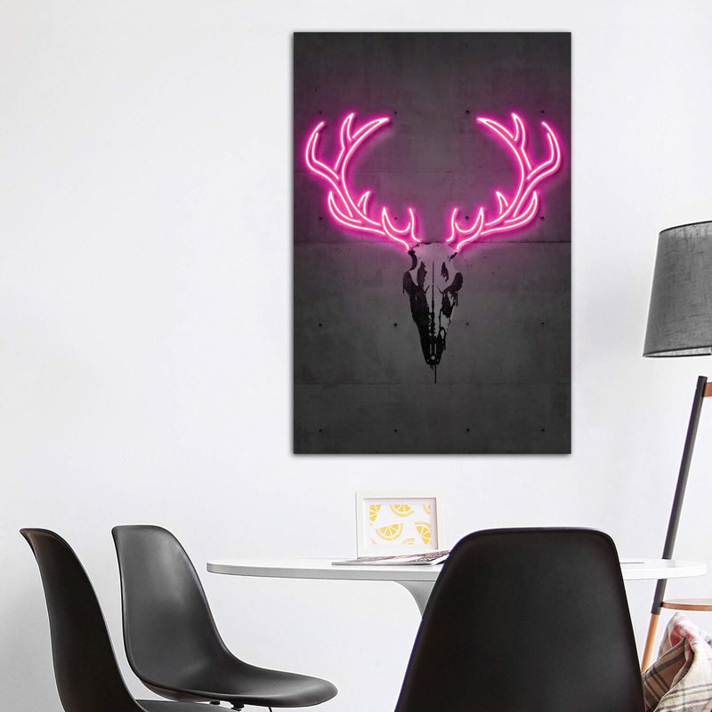 Deer Skull by Octavian Mielu - Wrapped Canvas Print, 152.5 cm H x 101.5 cm W