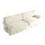 Canapé 93,7 po luxueux et confortable à 4 places, canapé en tissu avec accoudoirs roulés élégants et jupe plissée.
