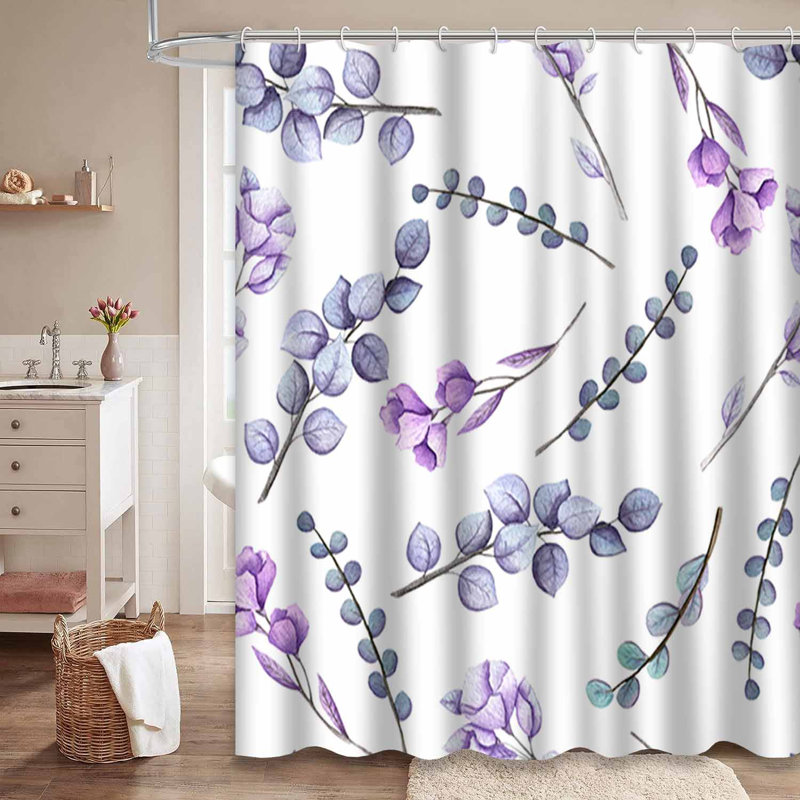 Rideau de douche à 12 crochets, L 72 po x l 78 po