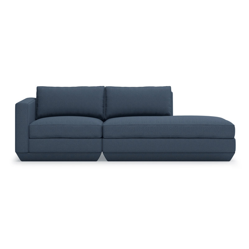 Podium Modular 2-Piece Lounge Sofa, Hanson Navy, Right Hand Facing