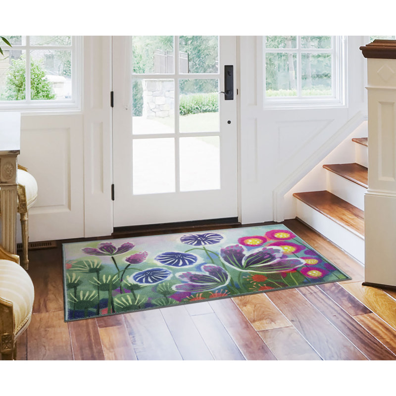 Balham Watercolor Wildflower Indoor Mat, Rectangle 2 pi 4 po x 3 pi 11 po
