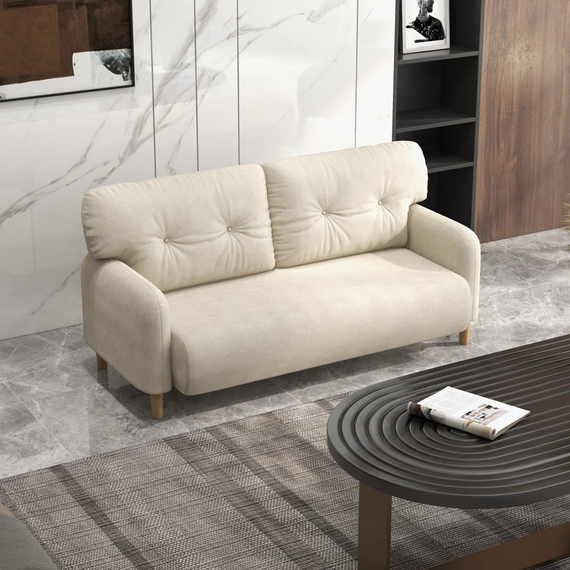 Causeuse en lin Tipper 58,3 po, 100% lin blanc