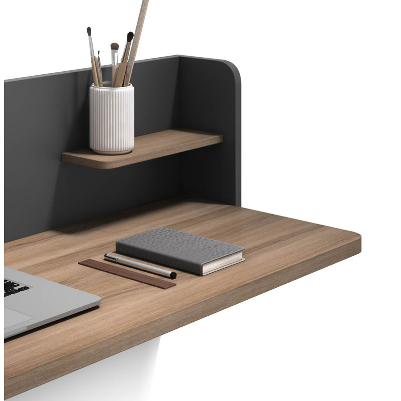 Capuano Floating Desk, Jet Black, Walnut/Jet Black