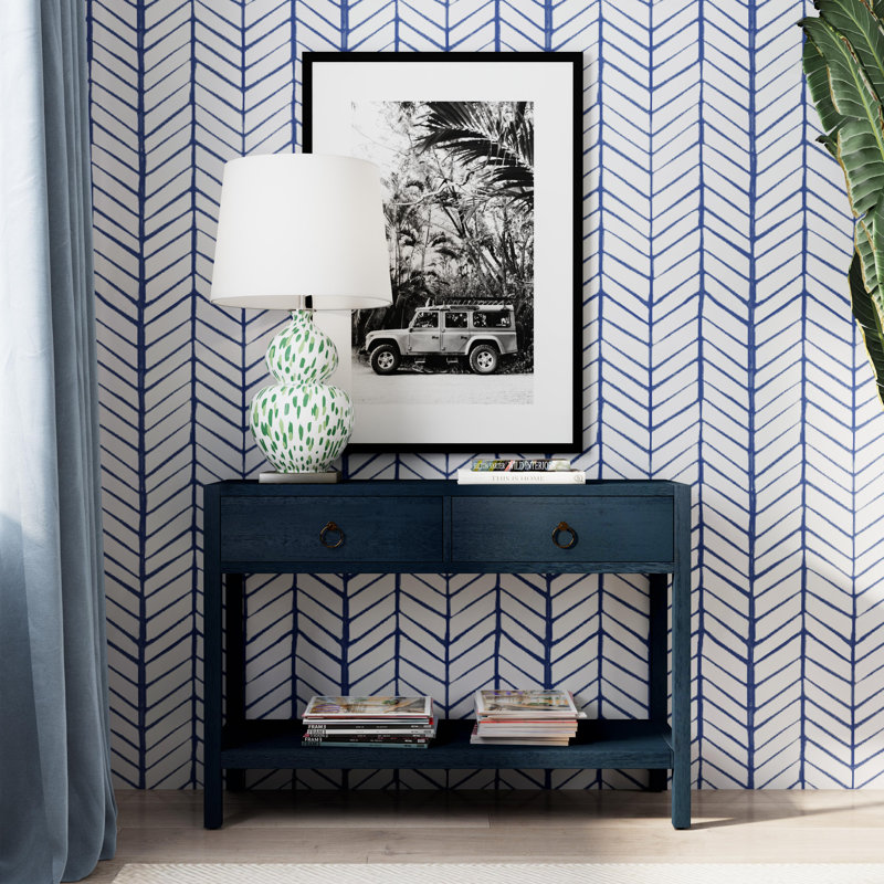 Lark 44" Wood Console Table, Navy Blue