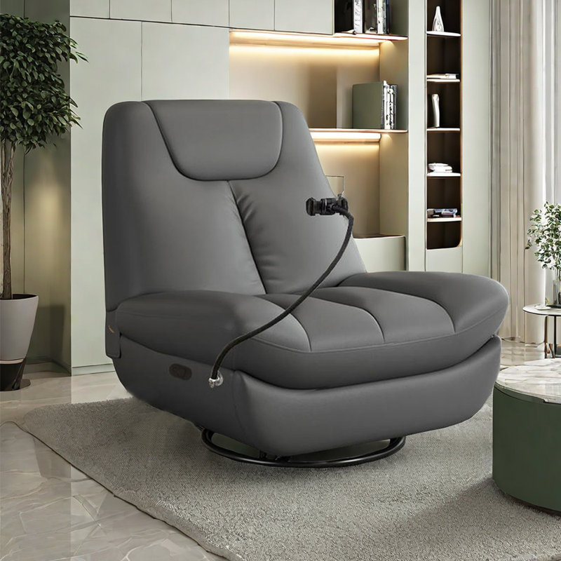 Mauch Faux Leather Recliner, Gray Faux Leather