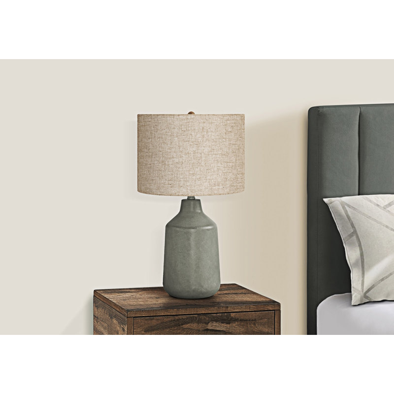 Lampe de table en béton, Gris, Beige