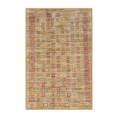 Tapis brun/rouge léger contemporain Bayville
