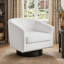 Faux Leather and Leather Swivel Barrel Chair