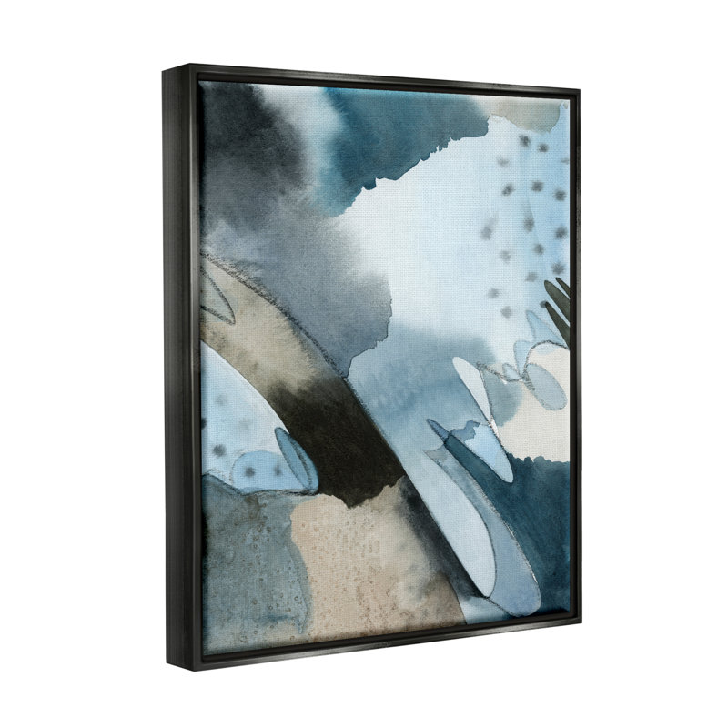 «Layered Scribble Shapes Abstract Blue Accent Forms» par Grace Popp - peinture sur toile tendue, H 21 po x l 17 po x P 1,5 po
