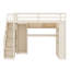 Structure de lit mezzanine avec garde-robe intégrée, bureau d'étude, tablettes de rangement-691665744