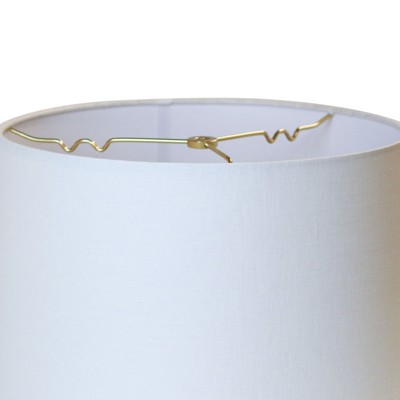 Abat-jour tambour en lin blanc avec dessus rigide 13 po, 10 pi H x 14 pi L x 13 po P