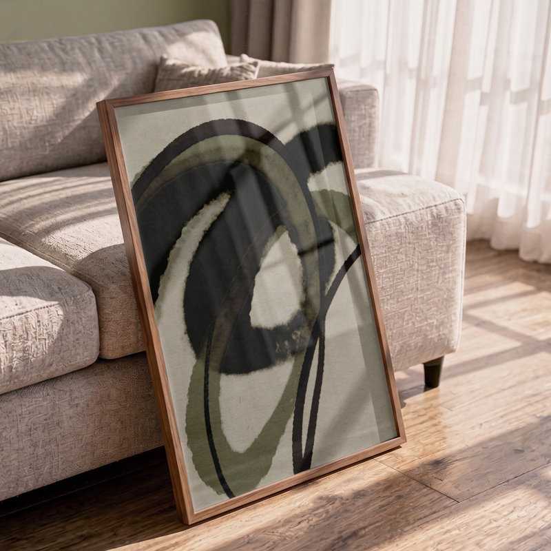 «Inked Flowing Circles» par Treechild - Art mural abstrait, Taille, Format, Couleur du cadre