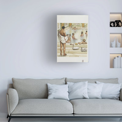 Unknown Artist Ancient Rome, Male Bathers At Thermal Hot Bathcalidarium Canvas Art