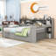 Multifunctional Wooden Daybed with Built-in Desk, Side Storage Shelves and Drawers-1302649857-1305390250