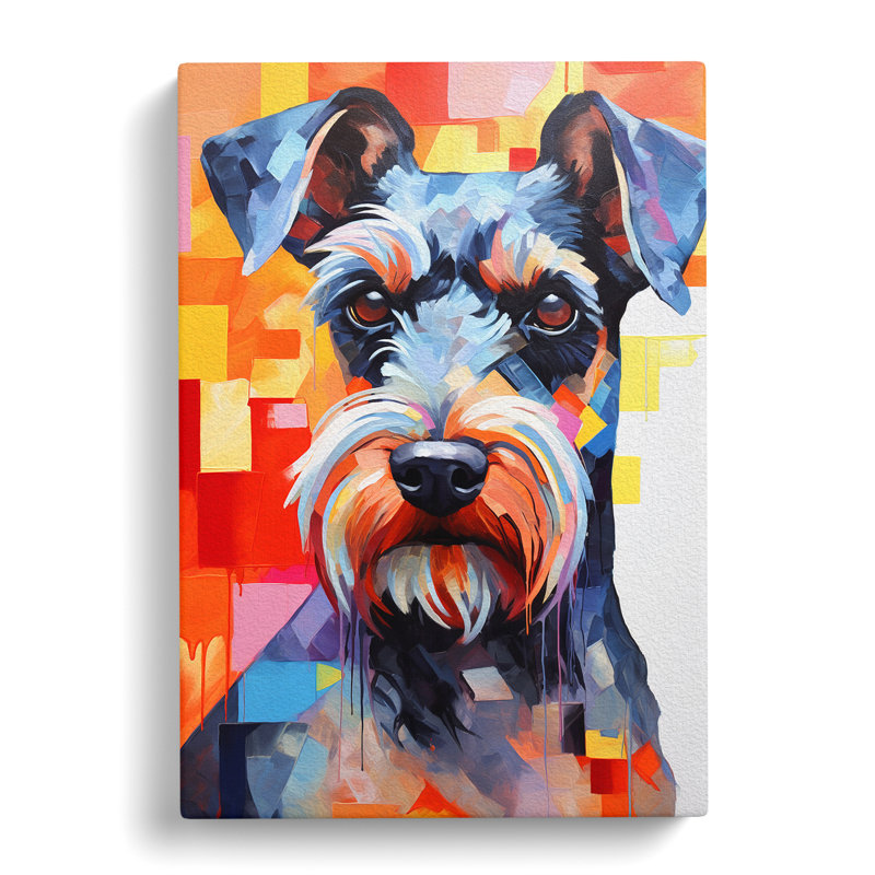Schnauzer Constructivism - Wrapped Canvas, 60cm H x 40cm W x 3cm D