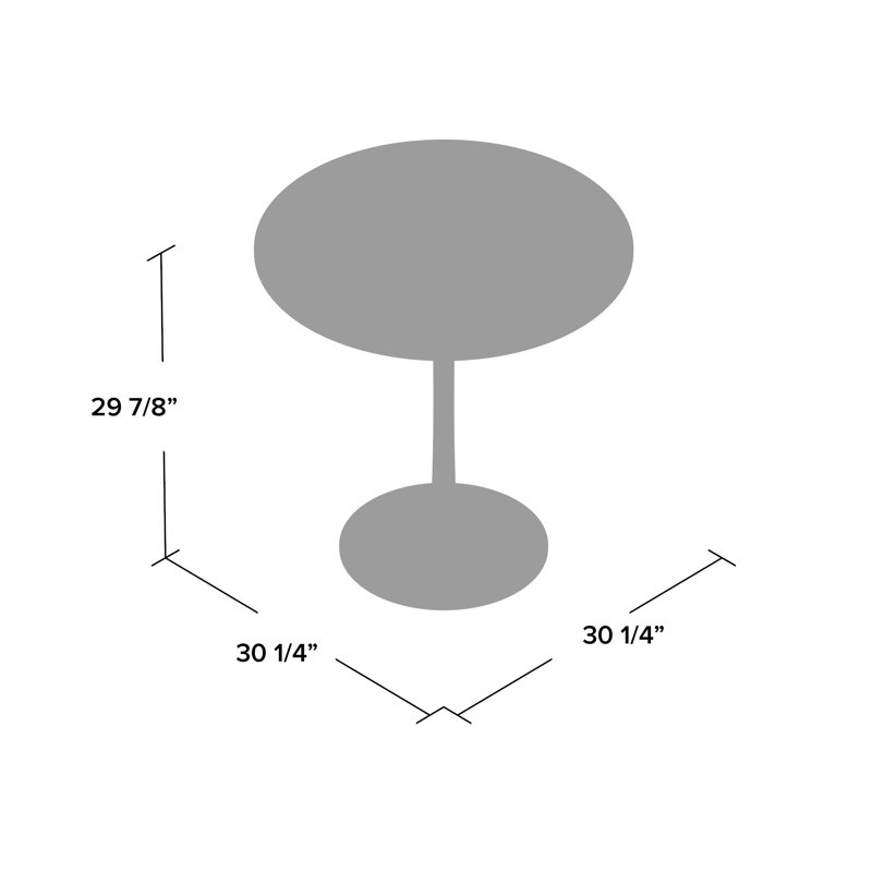 Table de salle à manger Elegant, Blanc, Blanc, H 30 po x l 30 po x p 30 po