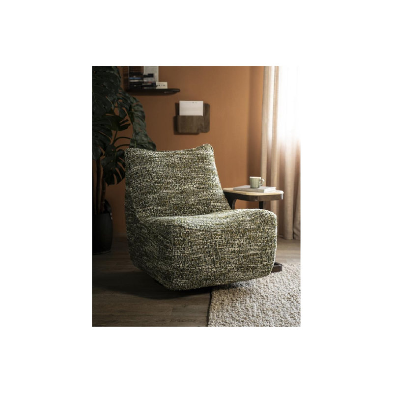 Accent Chair Swivel Lounge Chair, Beige Fabric