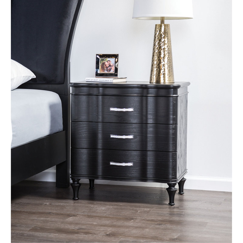 Nightstand For Bedroom, Black