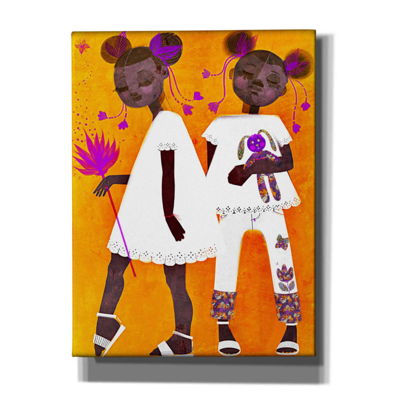 «The Petite Twins» par Erin Robinson, art mural sur toile, H 16 po x l 12 po x P 0,75 po