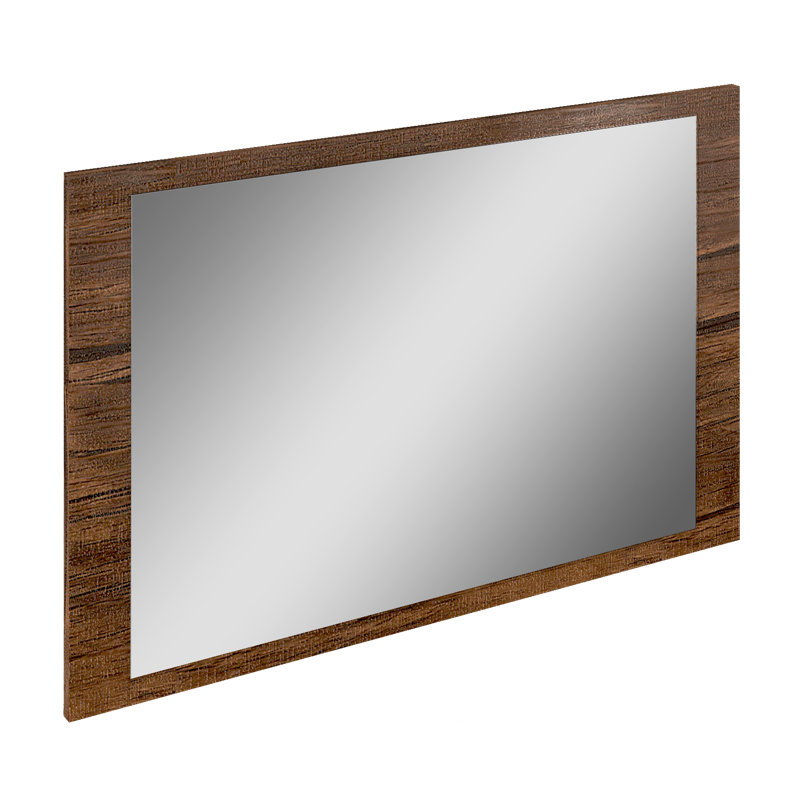 Trevino Glass Flat Wall Mirror, 70cm H x 110cm W, Oak Antique