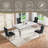 Luxurious Dining Table, 70” Dining Room Table, Rectangular Faux Marble Kitchen Table For Dining Room Family Gatherin-112290395-112290396-112291068