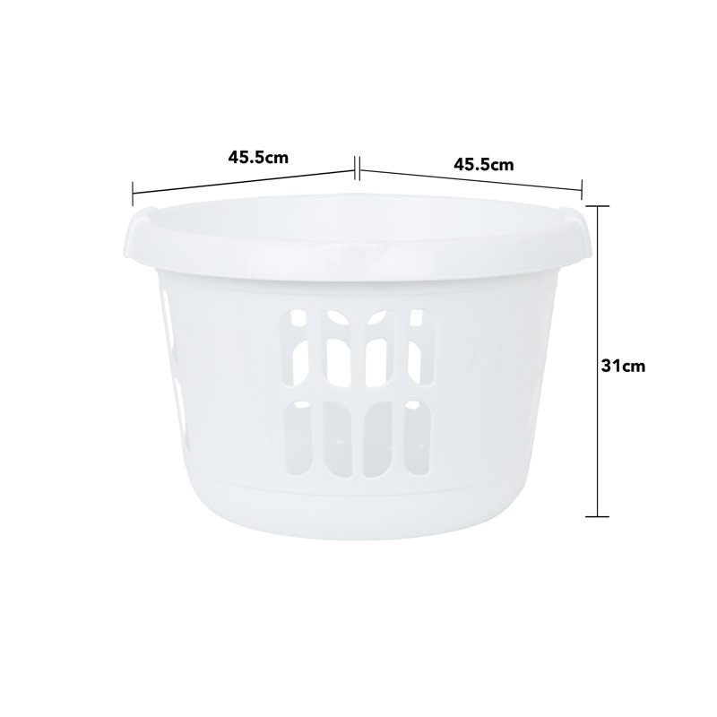 Wham Casa Round Laundry basket Pack of 2 Ice White