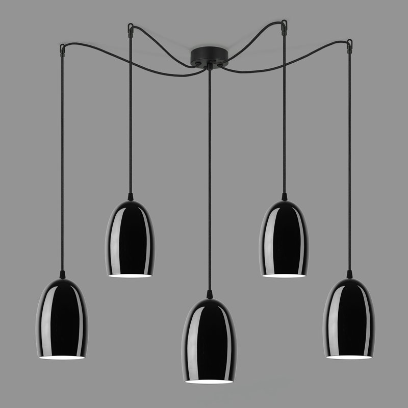Ume 5 - Light Cluster Pendant, Black, Copper, 173cm H x 14cm W x 4cm D