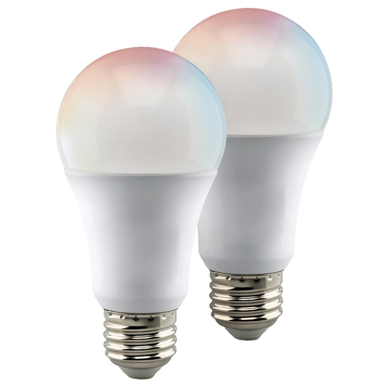 10 watts (équivalent à 60 watts), ampoule DEL intelligente A19, à intensité variable, base blanche à changement de couleur réglable