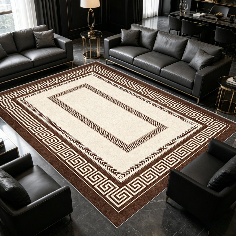 Brown & Beige carpet-easy to clean, machine-washable, soft and comfortable; suitable for door mats, kitchens, living rooms, bedrooms, corridors, and laundry areas. Easy to clean, durable carpet for home decoration.