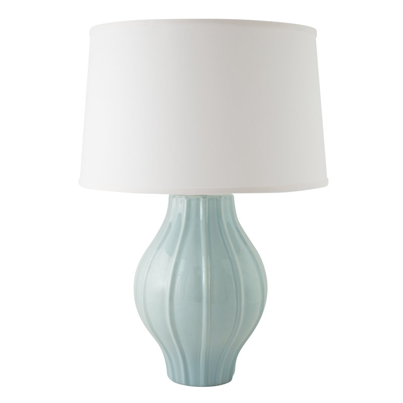 Eraman Ceramic Table Lamp, Gloss Mist