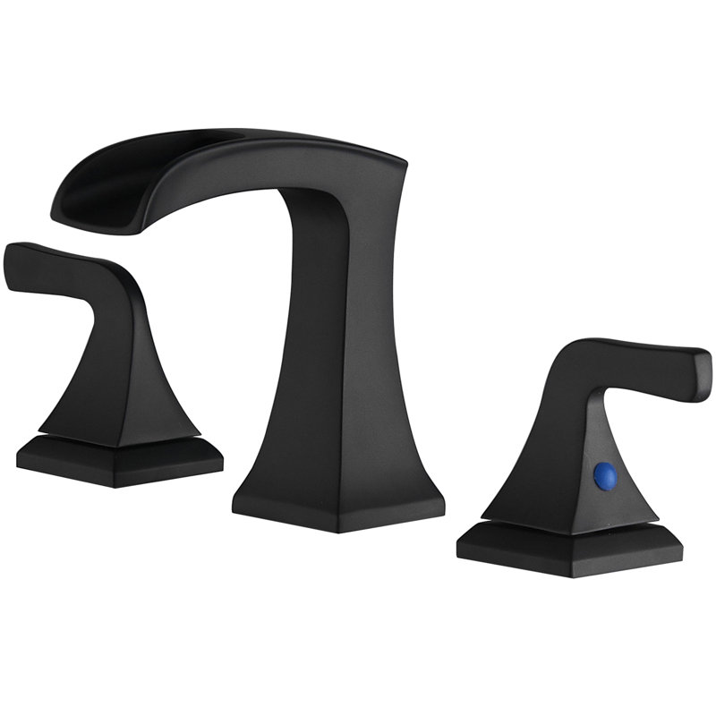16442 Widespread Bathroom Faucet 2-handle Bathroom Faucet with Drain Assembly, Matte Black
