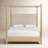 Retreat Pole Rattan King Upholstered Poster Bed withCanopy-95851089-95851090