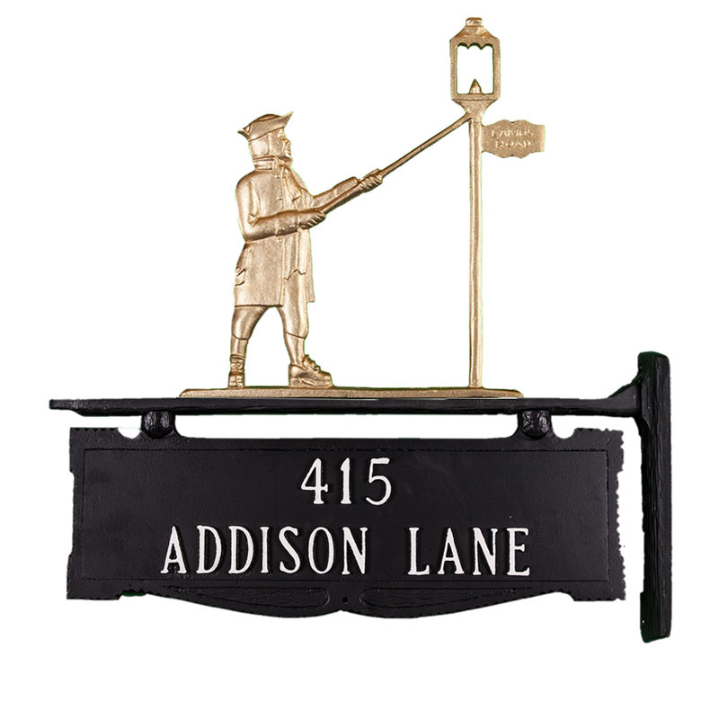 Poste d'adresse à 2 lignes, Oui, Bronze doré