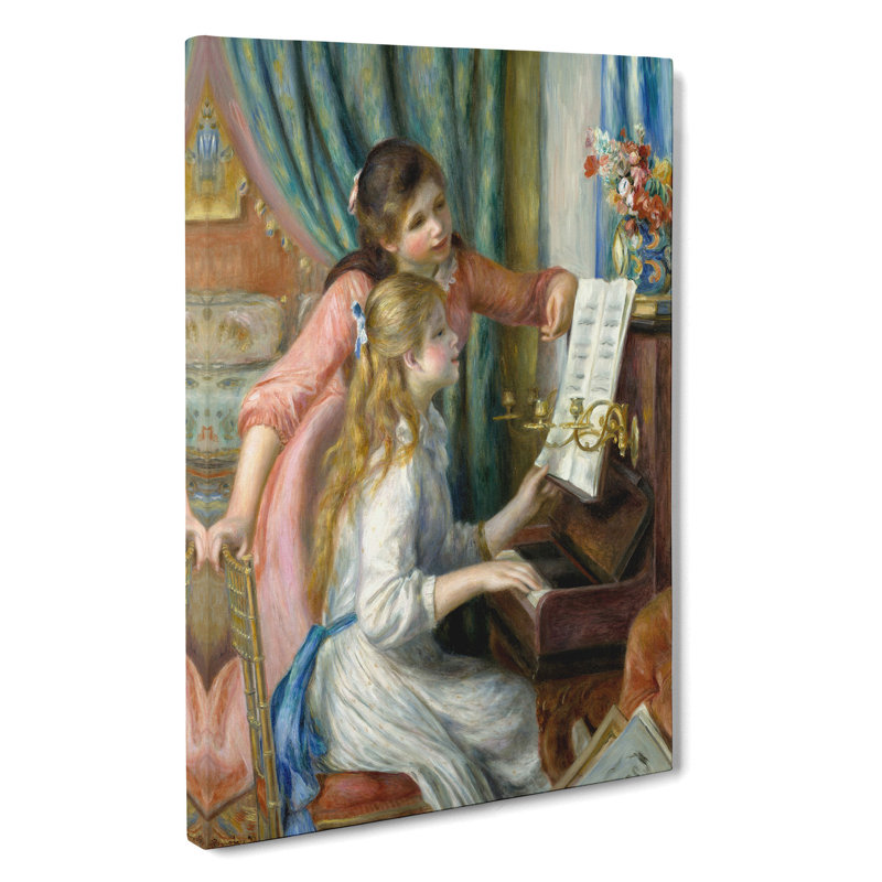 Two Young Girls At The Piano by Pierre-Auguste Renoir - Wrapped Canvas Painting, 76cm H x 50cm W x 3cm D