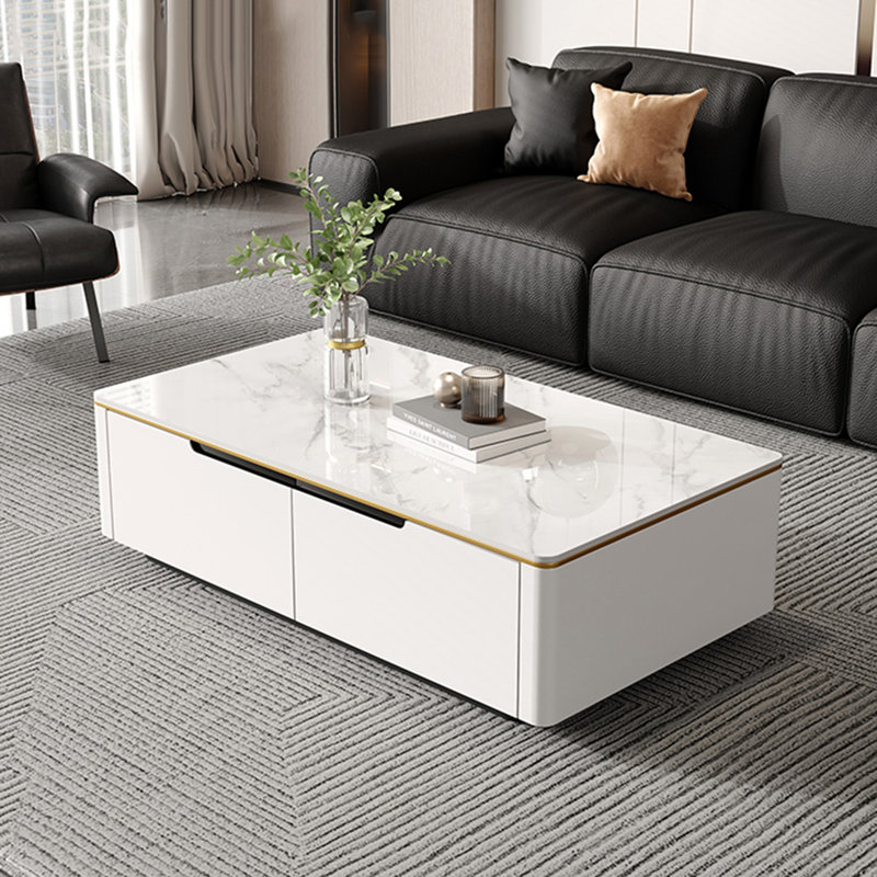 Table rectangulaire simple, Blanc, Blanc, H 15 po x L 47,2 po x l 23,6 po