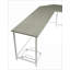 Bureau d'ordinateur moderne en L avec pupitre biseauté peu encombrant | Gris, blanc | Métal, bois synthétique-384103213-384103202