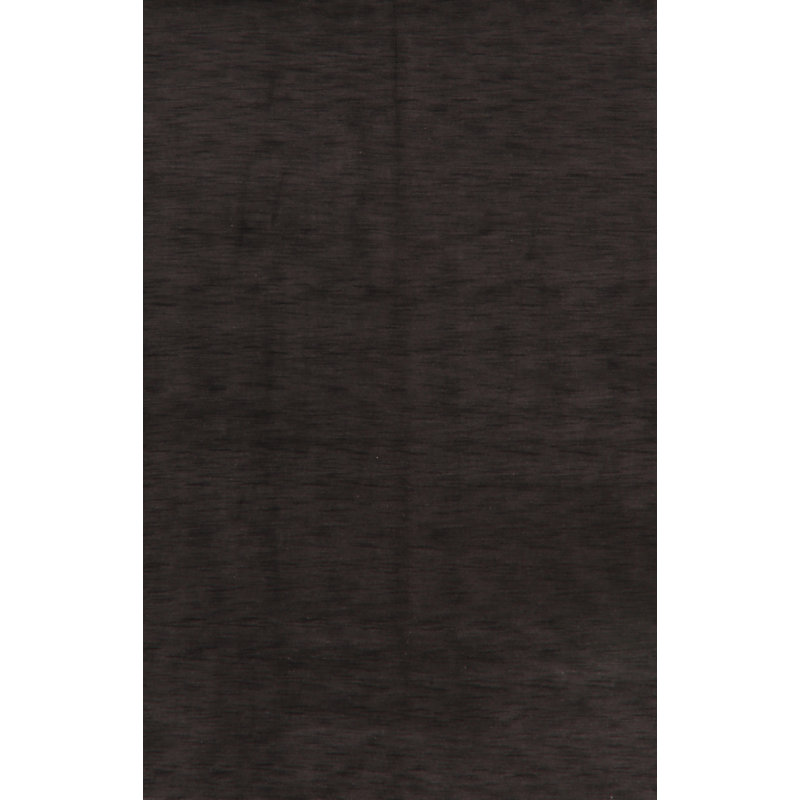 Tapis unique gris anthracite en laine nouée à la main nouvel âge 6 pi 4 po x 9 pi 10 po Rymill