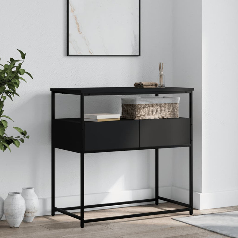 Console Table, Brown Oak, 75cm H x 75cm W x 40cm D